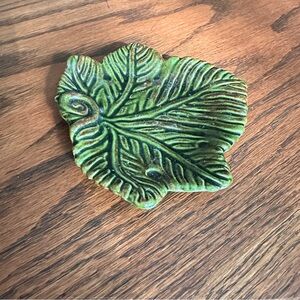 Vintage Handpainted leaf trinket dish